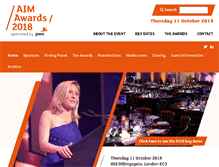 Tablet Screenshot of aim-awards.co.uk